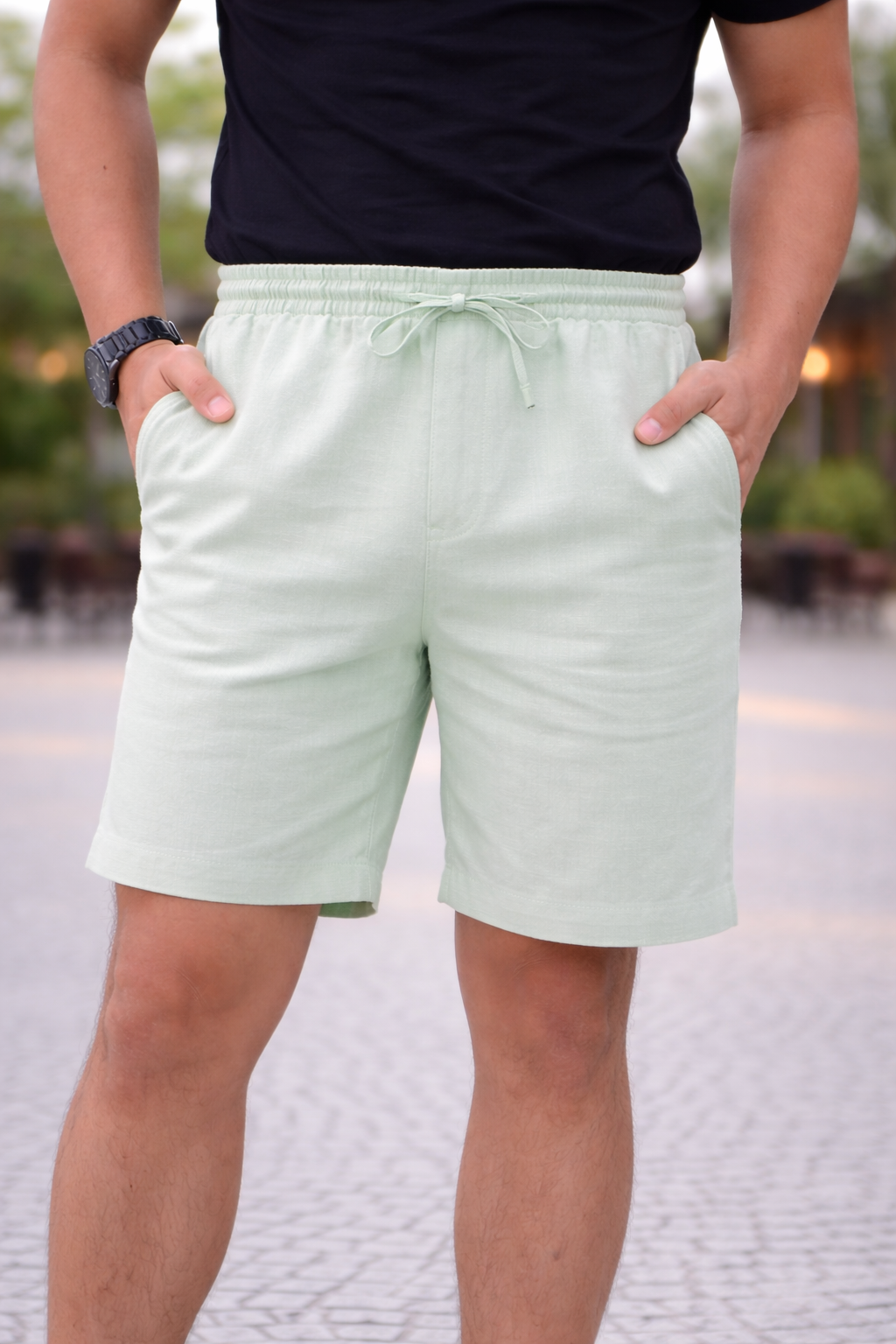 Short Lino - Verde Sage