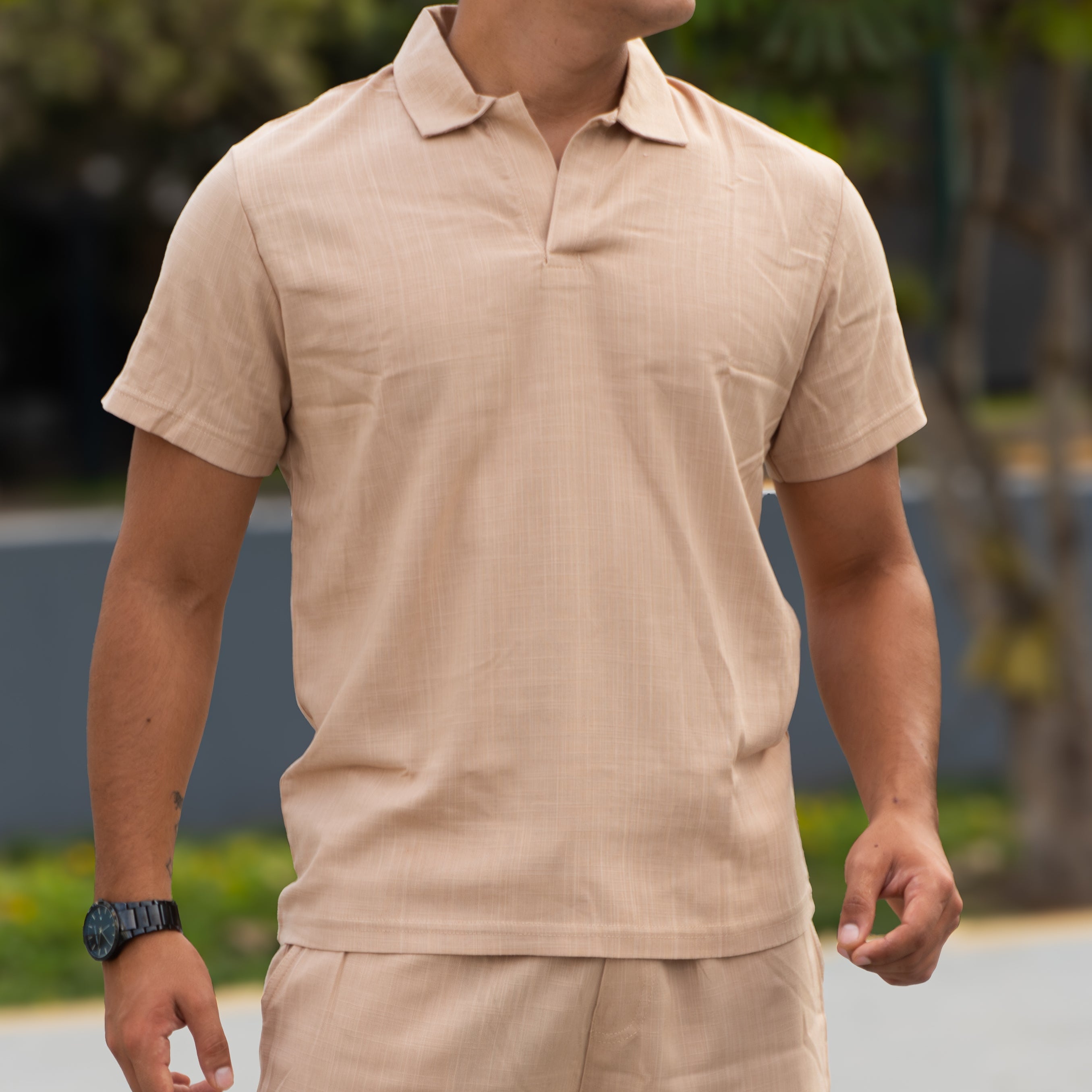 Camisero Lino - Beige