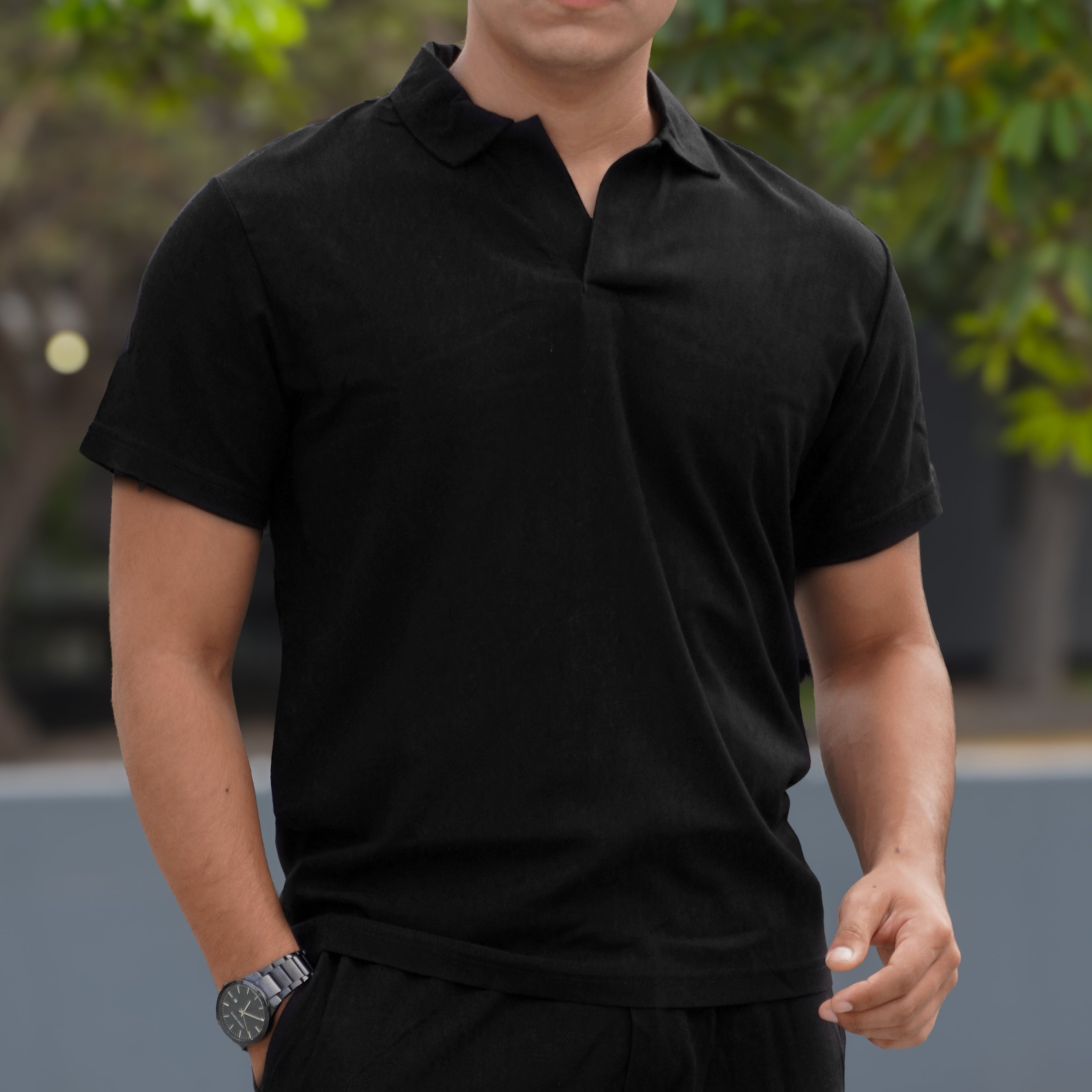 Camisero Lino - Negro