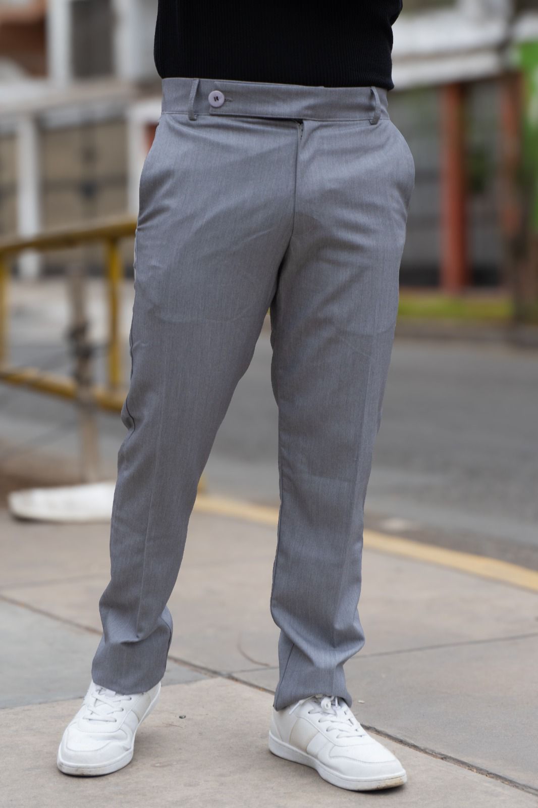 Pantalon Old Money Cinturon | Gris